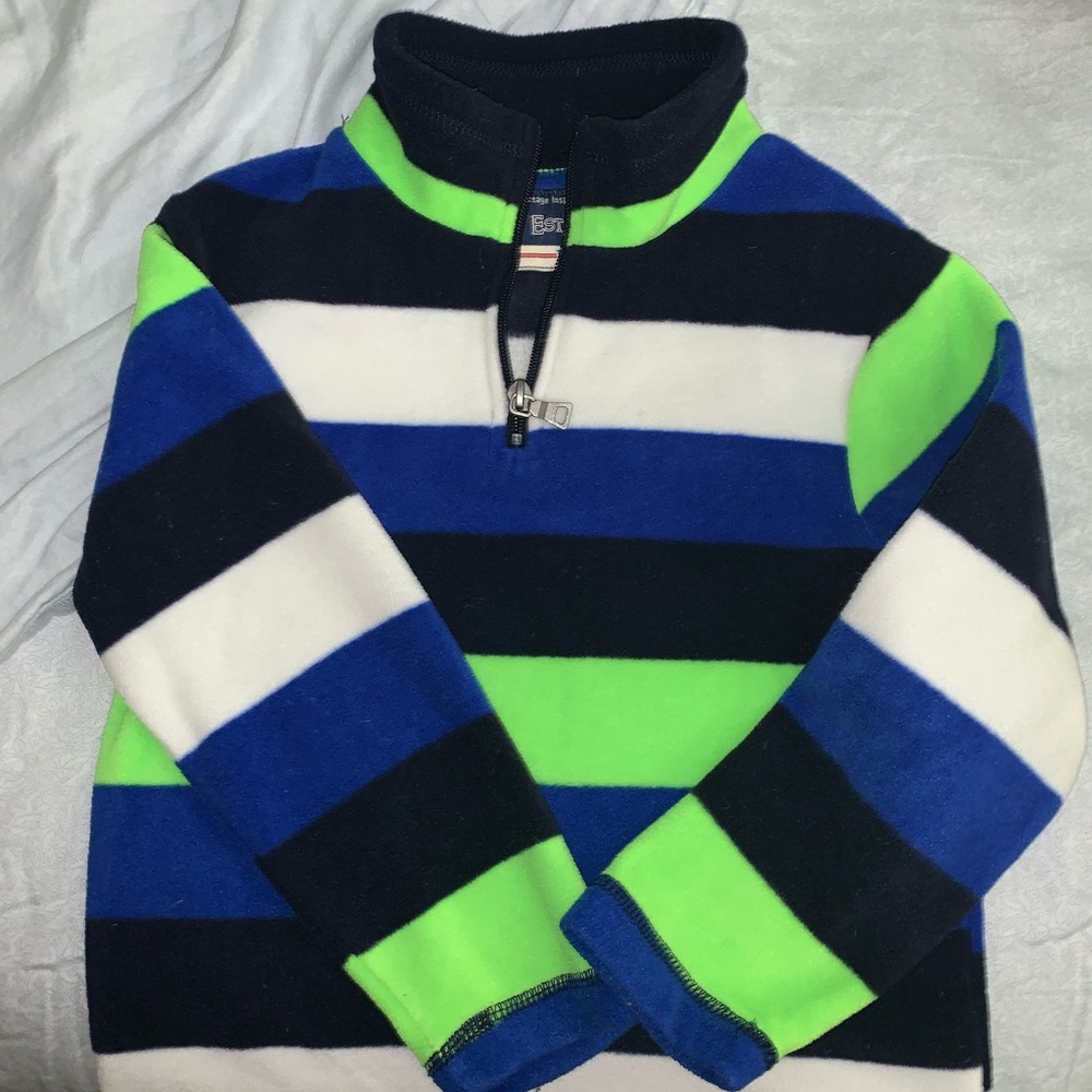 Boys Fuzzy Fleece Striped Sweater